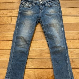 True religion Swarovski crystals cropped jeans 27